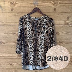 NYGARD LEOPARD CHEETAH TUNIC WILD ANIMAL PRINT LP